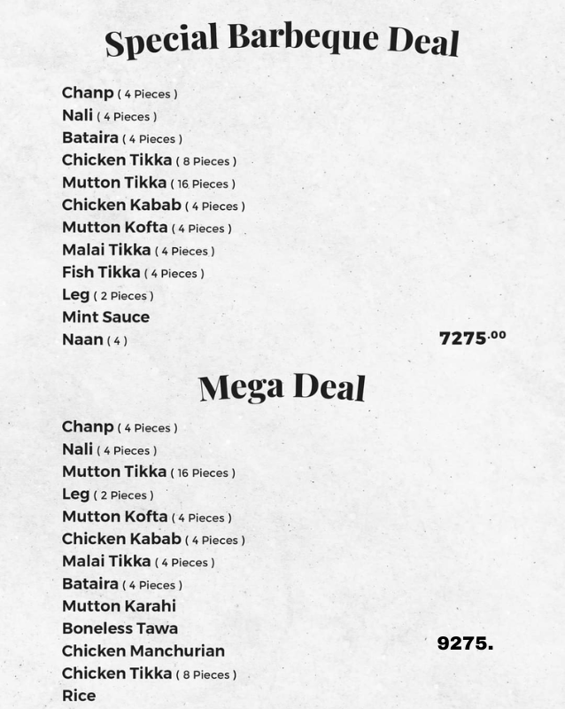 B.B.Q and Mega Deals