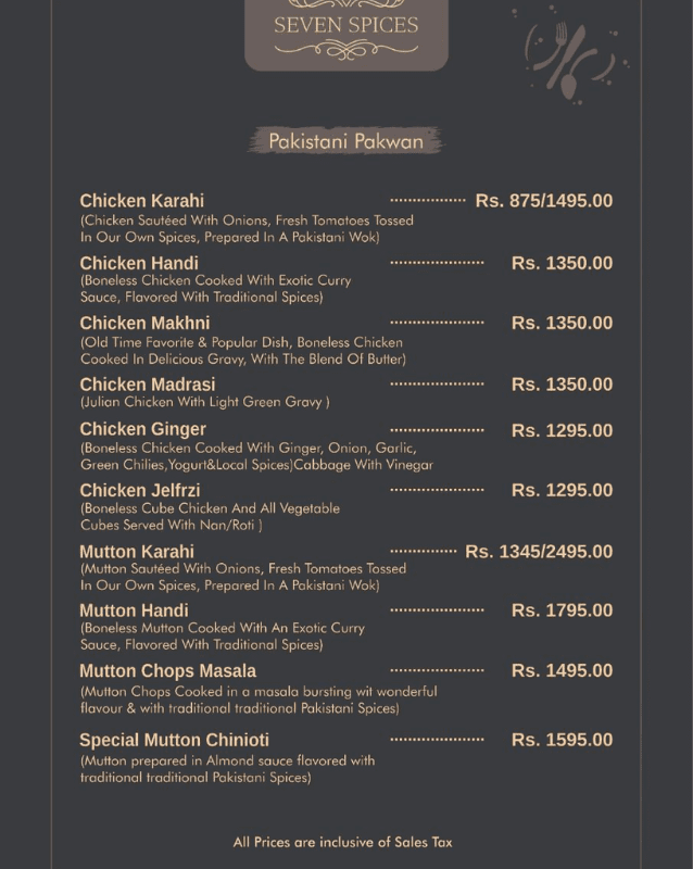 pakistani pakwan menu